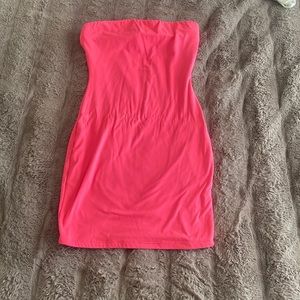 Hot pink tube dress